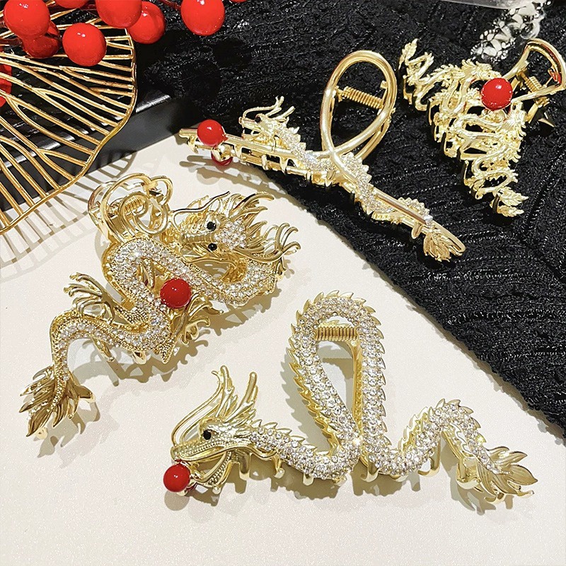 สไตล์ใหม่สไตล์จีนคลิปรูปมังกรหญิงปีใหม่อินเทรนด์ด้านหลังหัวสไตล์ใหม่กรงเล็บผมสไตล์ใหม่เครื่องประดับหัวเฉพาะ - รูปที่ 3