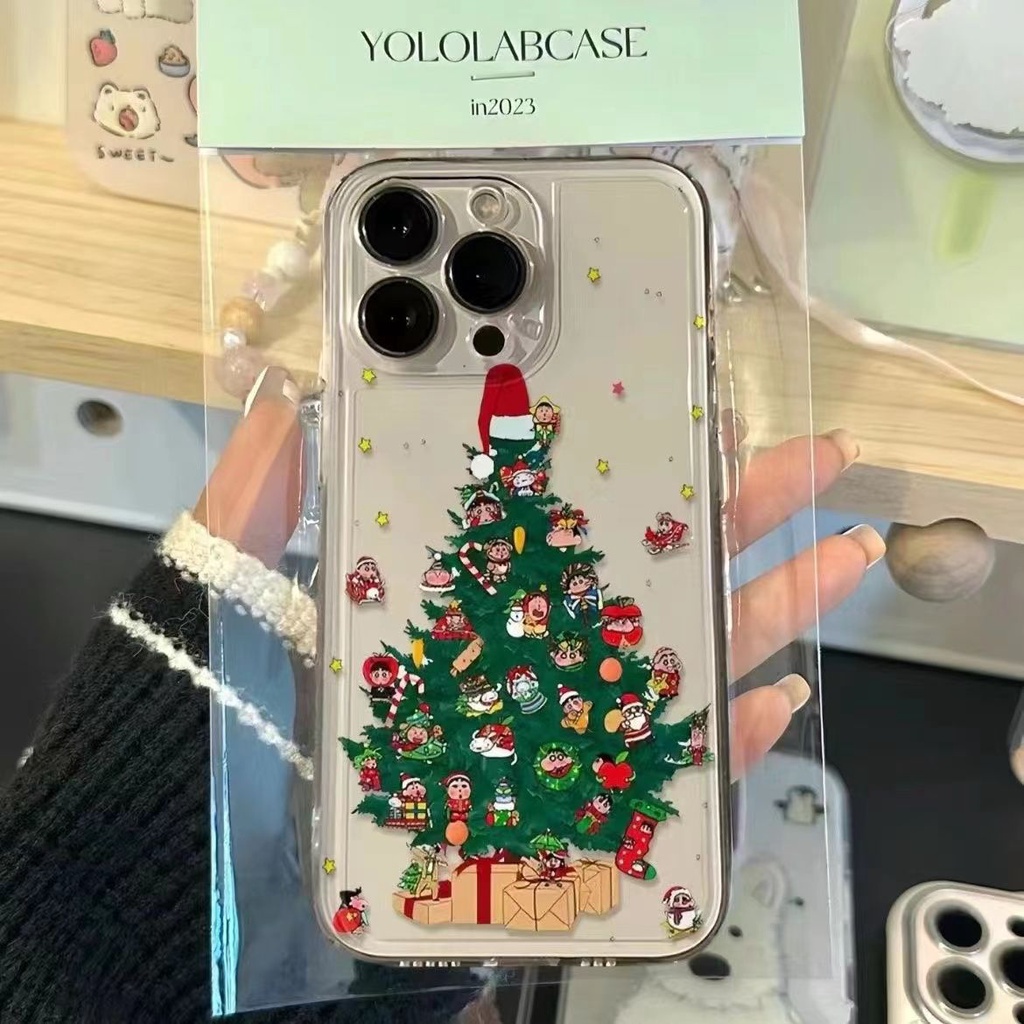 เคสโทรศัพท์มือถือ ซิลิโคนใส กันกระแทก ลายคริสต์มาส สําหรับ iPhone 13 11 15 Pro 12 14 Pro Max 8 7 6S XS X XR SE 2020 XS Max