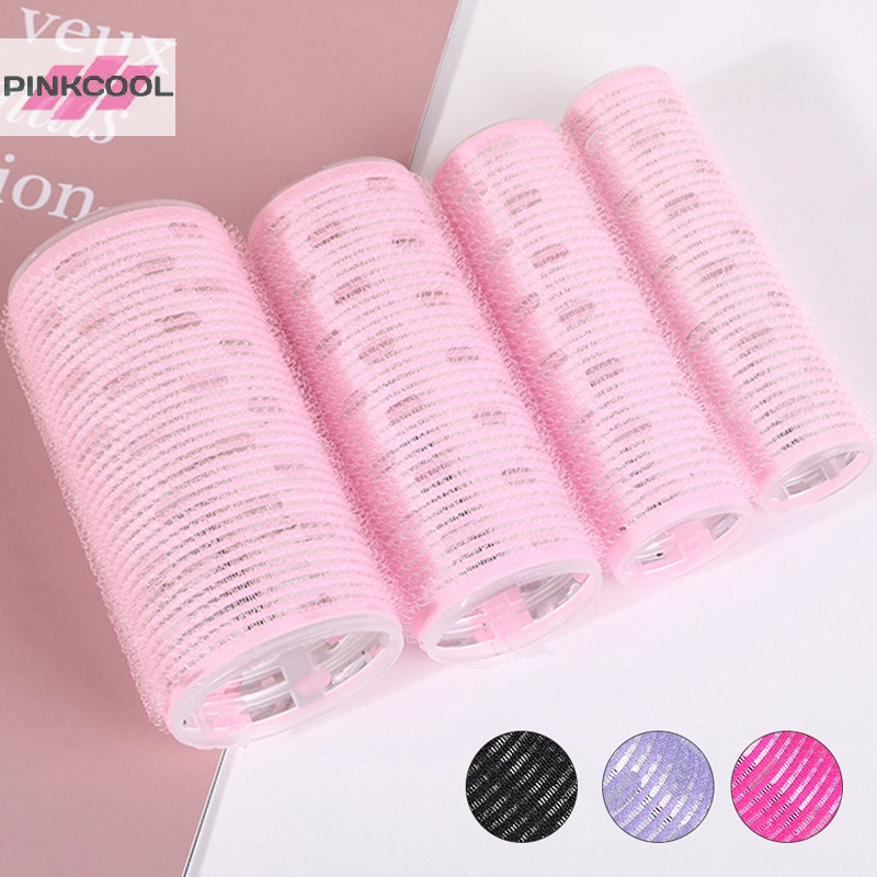 Pinkcool โรลม้วนผม 4 ขนาด ม้วนผมขี้เกียจ ม้วนผม พร้อมแผ่นอลูมิเนียม ขายดี