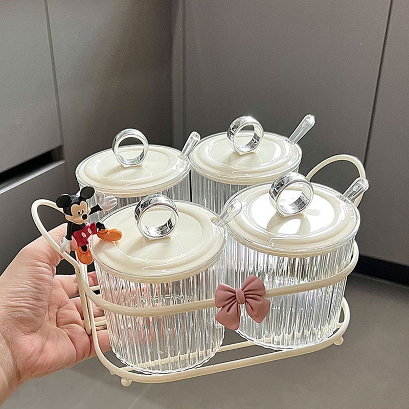 ที่ใส่เครื่องปรุง แบบเซต 3 ชิ้น 4 ชิ้น พร้อมที่วาง(MH_239) รูปทรงมินิมอล น่ารัก