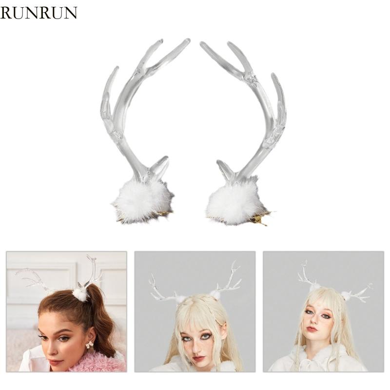 Runny กิ๊บติดผมหน้าม้า คริสต์มาส เขากวาง สําหรับวัยรุ่น ผู้หญิง ใส่ปีใหม่
