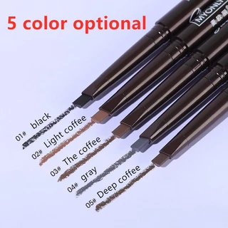 ดินสอเขียนคิ้ว กันน้ำ ดินสอเขียนคิ้วแบบหมุน 2 in 1 มีแปรงปัดคิ้วในตัว มี 5 สีให้เลือก
