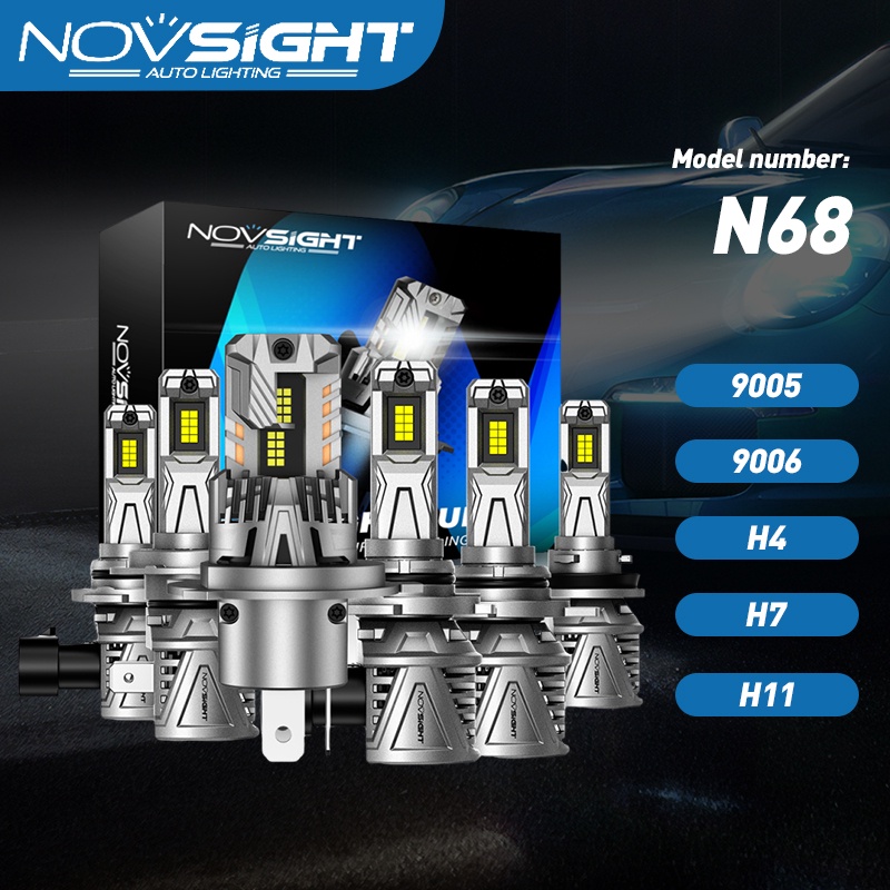 Novsight N68 Led ไฟหน้ารถยนต์ H1 9005 9006 H7 H4 H11 60W 15000Lm Headlamp Fog Light Bulbs
