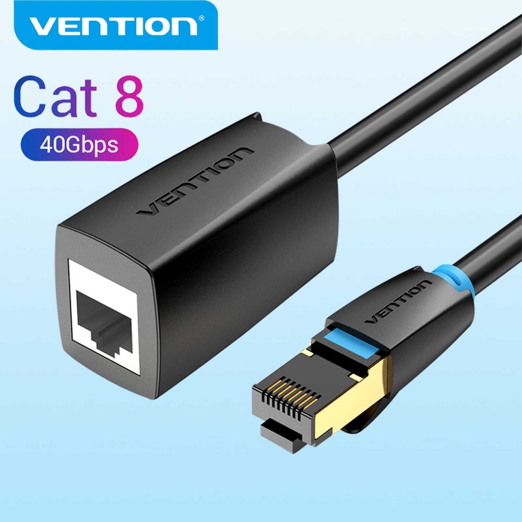 Vention Cat8 สายเคเบิลเชื่อมต่อเครือข่ายอีเธอร์เน็ต RJ45 SSTP 40Gbps 2000MHz LAN