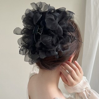 ขนาดใหญ่ดอกไม้ผมกรงเล็บคลิปที่สง่างามกิ๊บสําหรับสาวเส้นด้ายส…