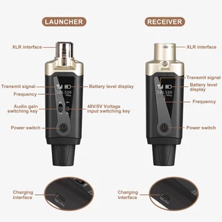 ระบบไมโครโฟนไร้สาย UHF XLR สําหรับไมโครโฟนไดนามิก เครื่องผสมเสียง ระบบ PA