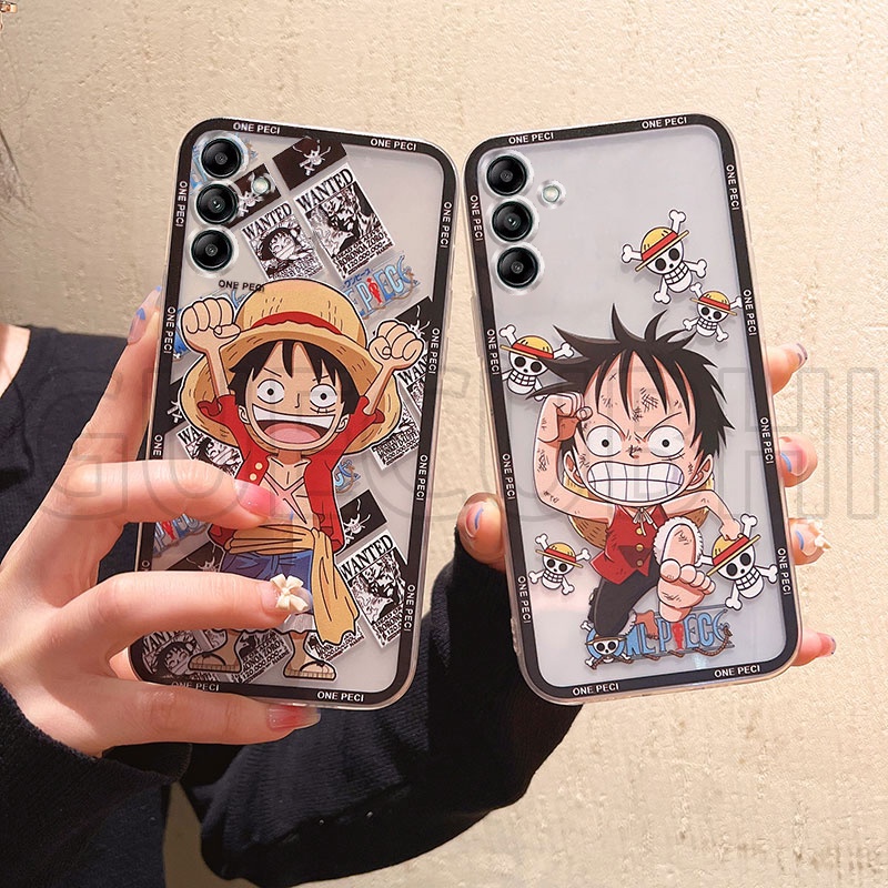 พร้อมส่ง เคสโทรศัพท์มือถือ ซิลิโคนนิ่ม ใส ลายอะนิเมะวันพีซ ลูฟี่ สําหรับ Samsung Galaxy A55 5G A35 5G 2024 A55 5G