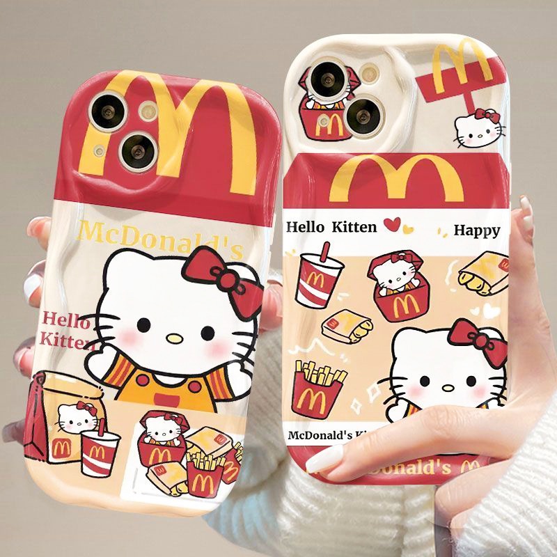 ใหม่ เคสโทรศัพท์มือถือ TPU นิ่ม กันรอยกล้อง ลายแมวคิตตี้เฟรนช์ฟรายส์ 3D สีขาว แฟชั่น สําหรับ OPPO Reno 4 Reno4 Pro Reno4 F Reno 5 5k 5F Reno 6 Reno 7 7z / Reno 8 / Reno8 Pro / Reno 8Z / Reno 8T / Reno 10 Pro