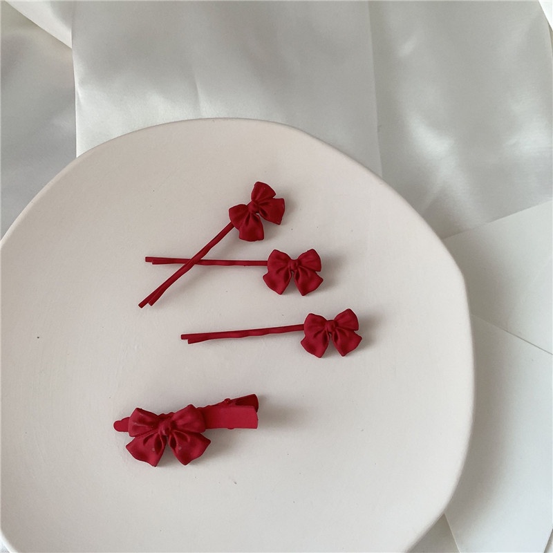 กิ๊บติดผม อเนกประสงค์ ประดับโบว์น่ารัก สีแดงหวาน สําหรับเด็กผู้หญิง - รูปที่ 5