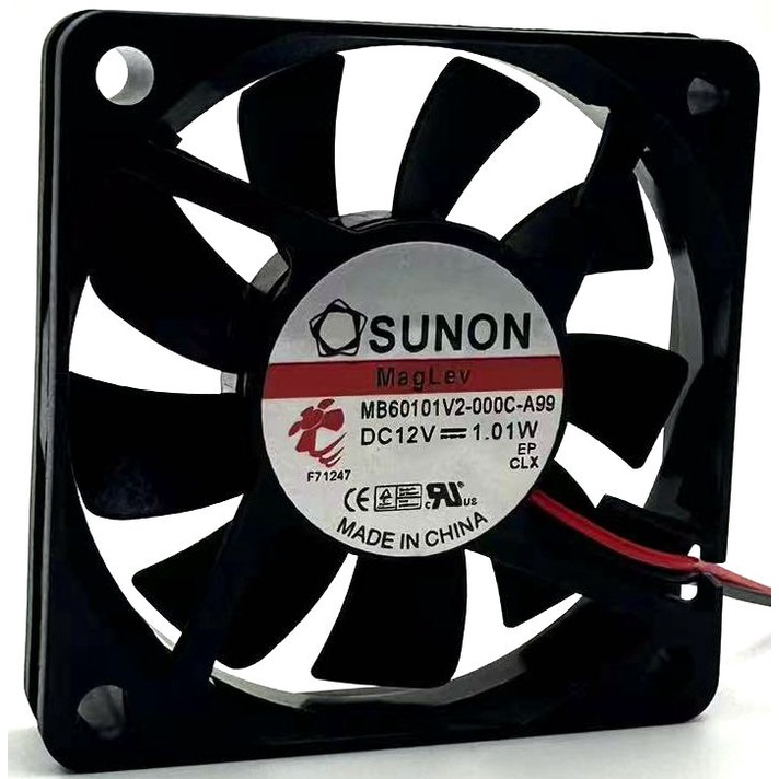 Jianzhun MB60101V2-000C-A99 6010 12V 1.01W พัดลมลอยแม่เหล็กสองสาย