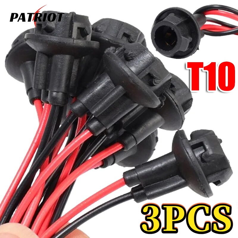 ซ็อกเก็ตขยายหลอดไฟรถยนต์ T10 3 ชิ้น / อะแดปเตอร์ฐานหลอดไฟ LED สําหรับ T10 / เครื่องมือซ่อมรถยนต์ / ขั้วต่อโคมไฟลิ่มรถยนต์