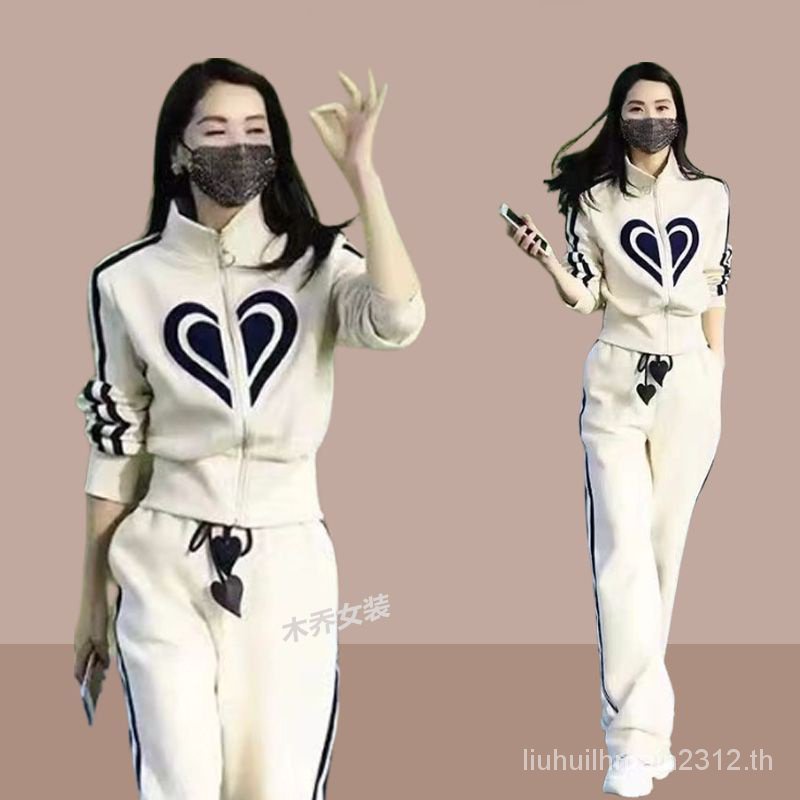 พร้อมส่ง จัดส่งทันที รับประกันคุณภาพ ชุดกีฬา เสื้อแจ็กเก็ตลําลอง มีซิป ระดับไฮเอนด์ แฟชั่นฤดูใบไม้ผลิ และฤดูใบไม้ร่วง สไตล์ตะวันตก สําหรับผู้หญิง