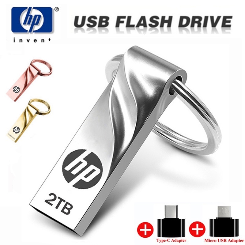Hp แฟลชไดรฟ์ USB 2TB ความเร็วสูง โลหะทั้งหมด กันน้ํา ไดรฟ์ปากกา
