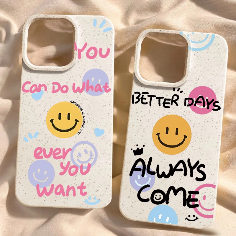 เคสโทรศัพท์มือถือ ซิลิโคนนิ่ม กันกระแทก ลายกราฟฟิตี้หน้ายิ้ม หรูหรา สร้างสรรค์ สําหรับ iPhone 14 Pro Max 11 12 13 15 X XS XR 7 8 Plus SE