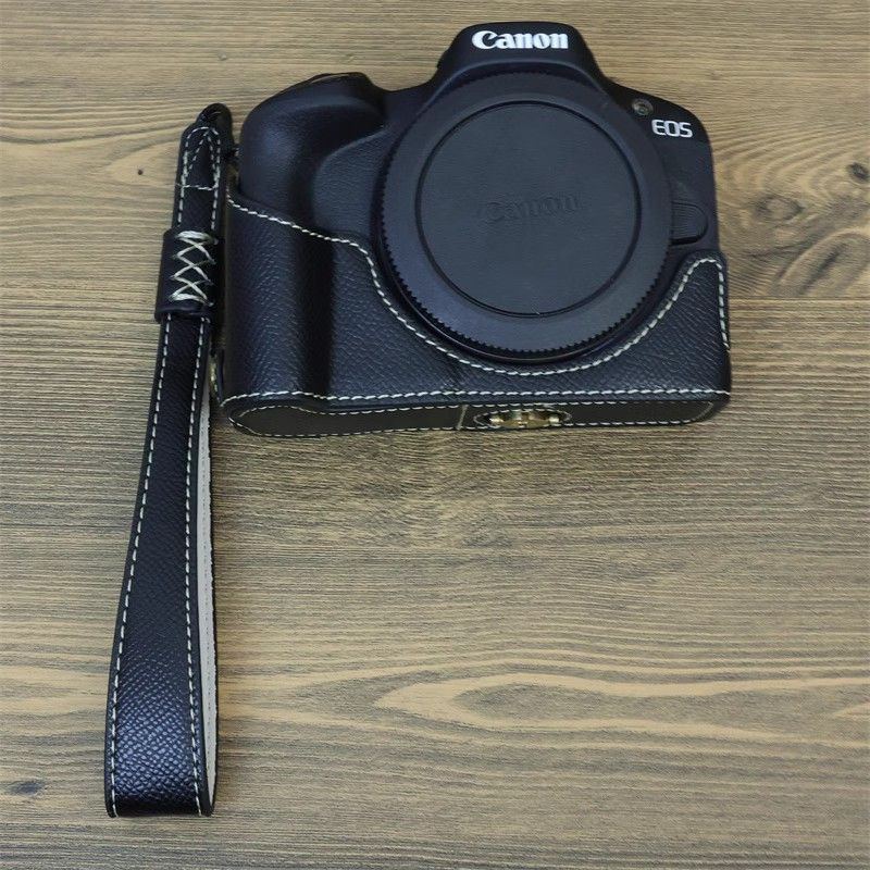 เคสกระเป๋าใส่กล้อง แบบหนัง พร้อมสายคล้องมือ สําหรับ Canon eos r50 eos r50 r50