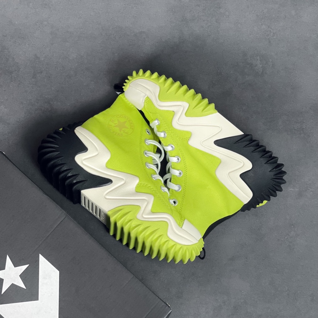 Converse Run Star Motion "Fluorescent Green" ผ้าใบลำลองแบบ Low Cut ผ้าใบพื้นหนา  true  รองเท้า ligh