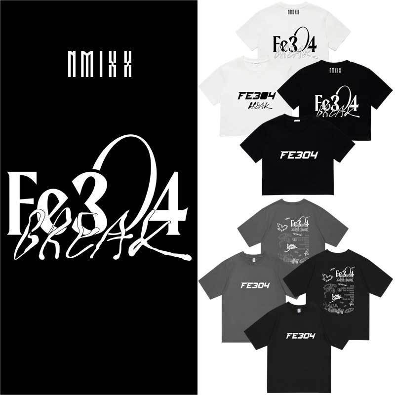 Kpop NMIXX Fe3O4 LILY HAEWON SULLYOON BAE JIWOO KYUJIN รอบคอผ้าฝ้าย T แขนสั้น Casual Top Man/ผู้หญิง