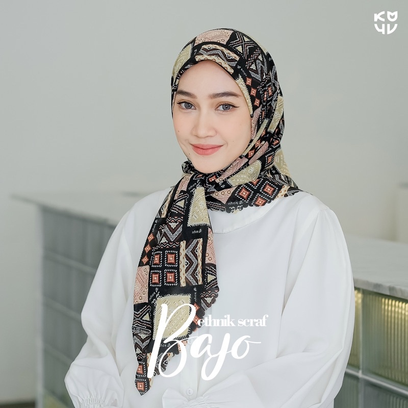 Koyu Square Hijab Viney ผ้าพันคอชาติพันธุ์ญี่ปุ่น Bajo