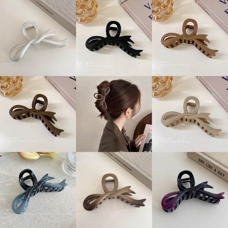 กิ๊บติดผมอะคริลิค เนื้อแมตต์ ประดับโบว์ ขนาดใหญ่ แบบเรียบง่าย แฟชั่นสําหรับผู้หญิง