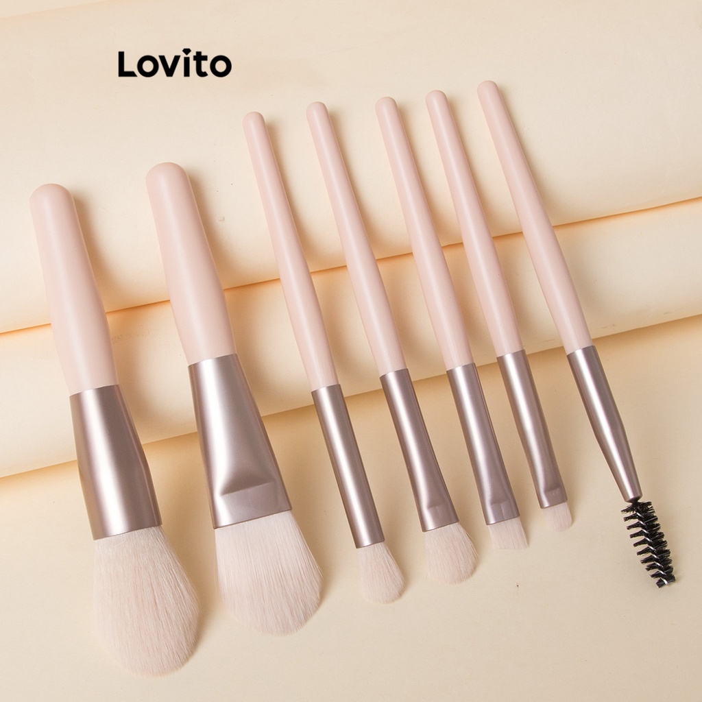 Lovito Beauty แปรงแต่งหน้า อเนกประงค์ 8 ชิ้น พร้อมกระเป๋าจัดเก็บ สำหรับผู้หญิง LBT01035