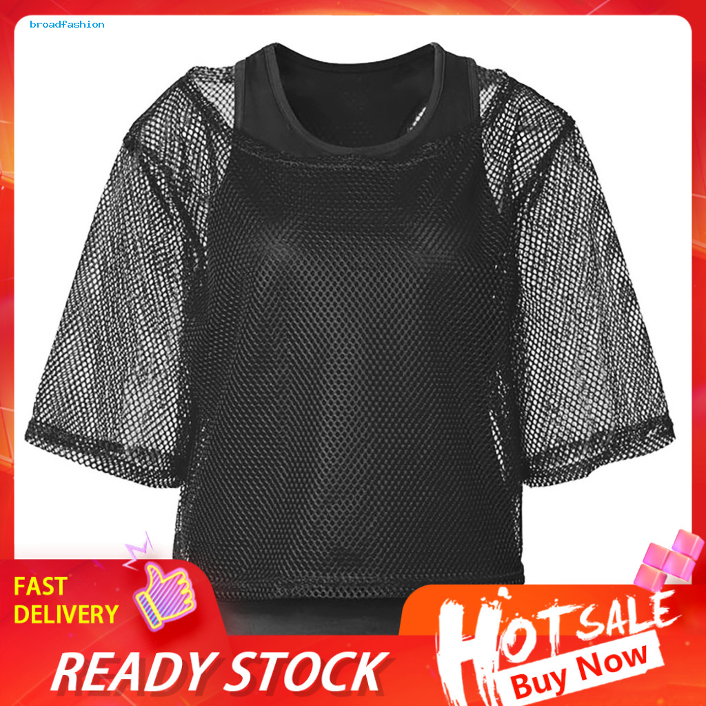 [br] ผู้หญิง Retro 80s เสื้อผ้าชุด Neon Bright ตาข่าย Top Tank Top 2 ชิ้นผู้หญิงตาข่ายชุด Bright สี 