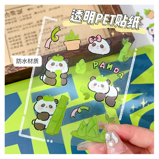สติกเกอร์ ลายแพนด้าน่ารัก กันน้ํา สําหรับตกแต่งขวด DIY