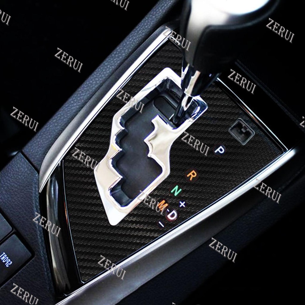 Zr สําหรับ 1pcs คาร์บอนไฟเบอร์ป้องกันเกียร์ Shift Knob แผงสติกเกอร์ฟิล์ม Decal จัดแต่งทรงผมรถสําหรับ Toyota Corolla altis ขวามือพวงมาลัยสติกเกอร์