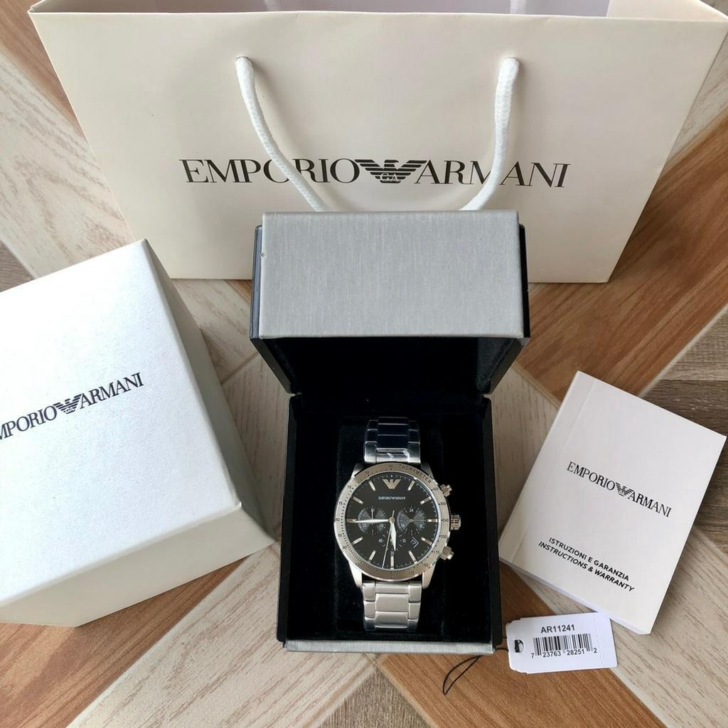 Emporio Armani AR11241 43mm Chronograph Quartz Black Dial Men's Watch