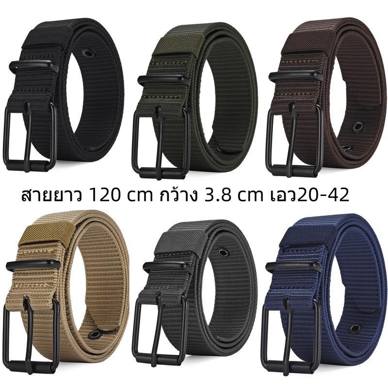 【พร้อมส่ง 】เข็มขัดผู้ชาย หัวโลหะสายไนล่อน เอว20-42 ยาว120cm กว้าง3.8cm