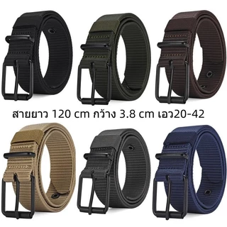 【พร้อมส่ง 】เข็มขัดผู้ชาย หัวโลหะสายไนล่อน เอว20-42 ยาว120cm กว้าง3.8cm