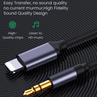 สาย Aux Audio แจ็คสายไฟ สำหรับ ip 3.5มม.สาย Aux ลำโพงอะแดปเตอร์หูฟังสำหรับ Phone11 Pro XS XR X 12 เสียงสายเคเบิล