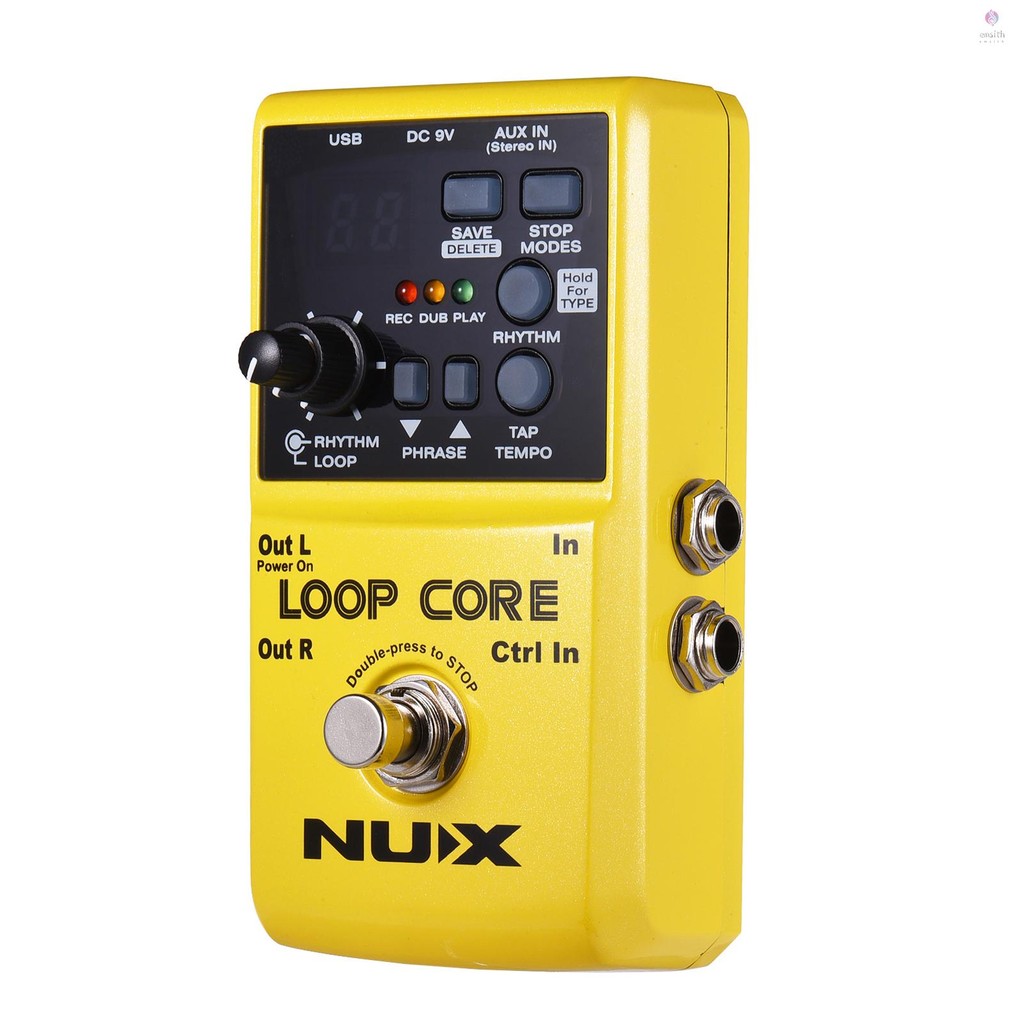 [เอฟเฟกต์] Nux Loop Core Guitar Electric Effect Pedal 6 ชั่วโมงเวลาบันทึกรูปแบบกลองในตัว