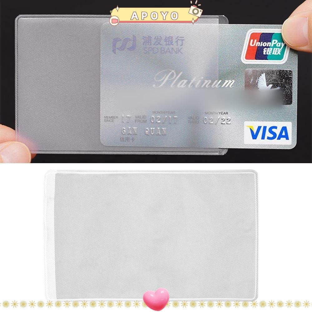 Apoyo 10 ชิ้น Business Card, Translucent School Office Supplies ID Card Holder, Safety PVC Bank Card