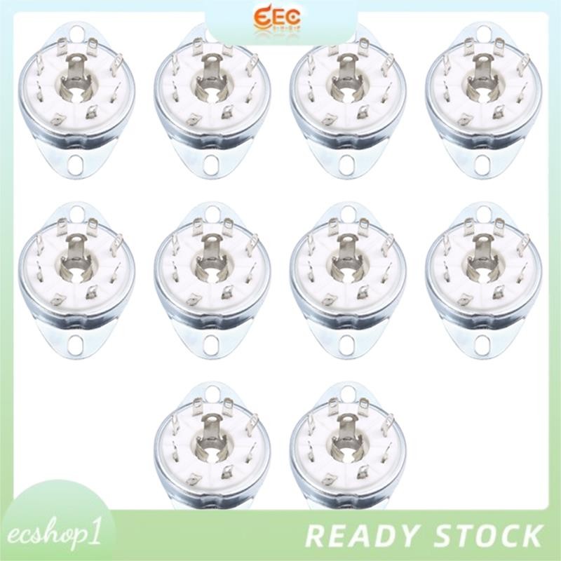 [ecshop1.ph] 10 ชิ้น 8PIN K8A Octal หลอดซ็อกเก็ตฐานวาล์วเซรามิกสําหรับ EBL21 ECH21 4P1S 5B254 7N7 4J