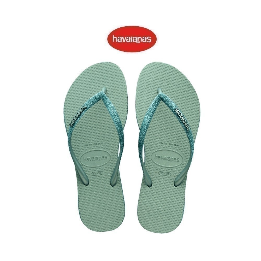 HAVAIANAS รองเท้าแตะผู้หญิง Slim Sparkle II Flip Flops GREEN 41469371809F_H3GNXX