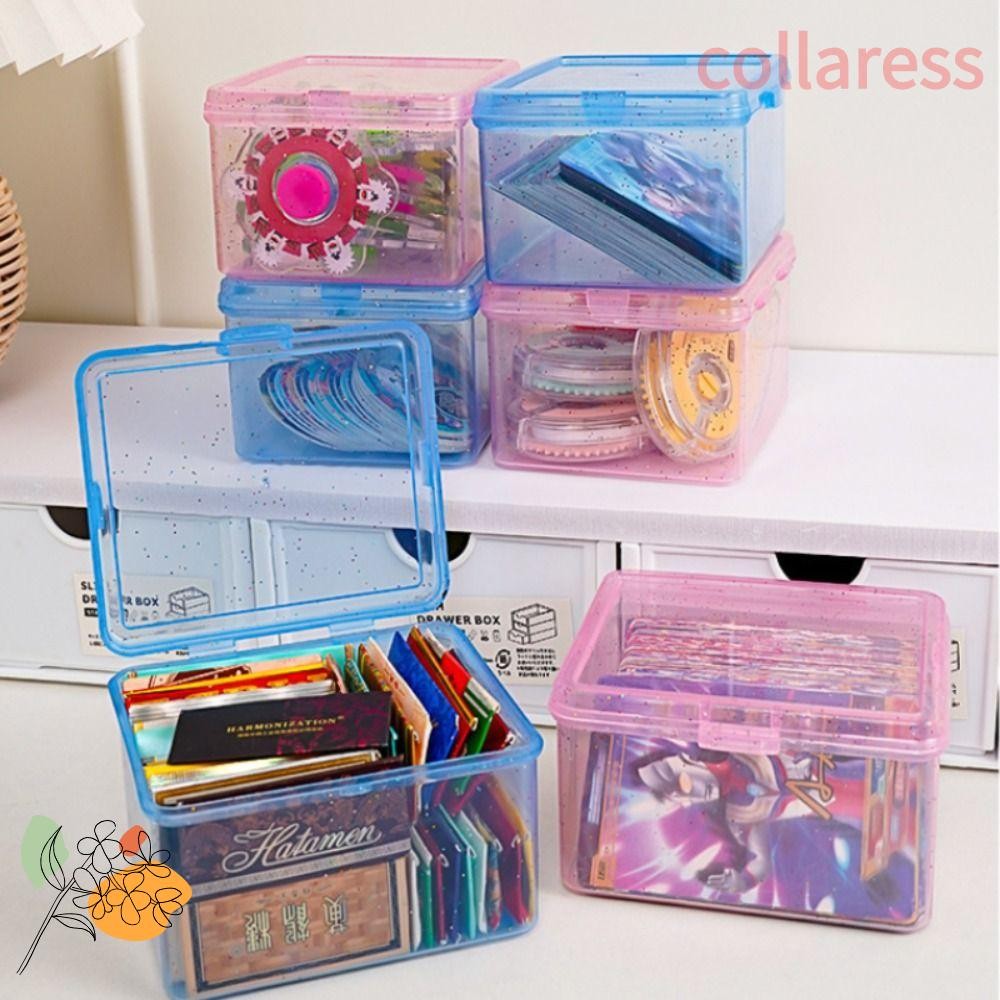 กล่องเก็บของ ปกเสื้อ ภาชนะใส่เครื่องประดับ กล่องเก็บพลาสติกใสรูปสี่เหลี่ยมผืนผ้าอเนกประสงค์กันฝุ่นผู้ถือบัตรขนาดเล็กกล่องการ์ดสําหรับจัดเก็บเคร