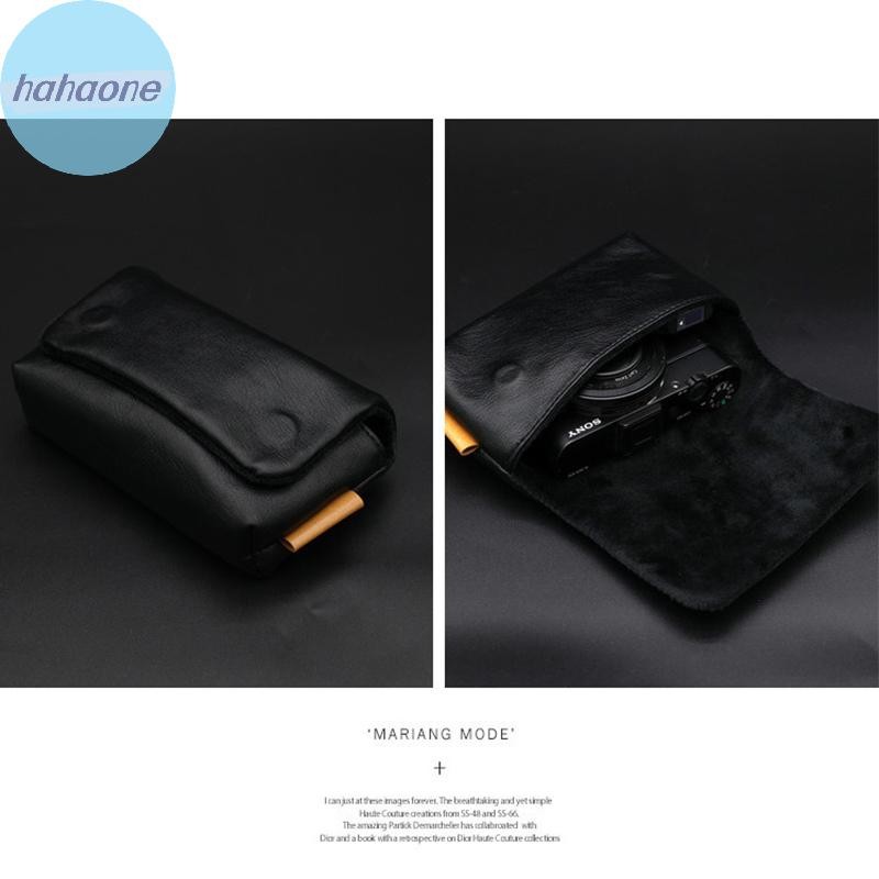 Hahaone กระเป๋ากล้องหนัง PU นุ่มสําหรับ Fujifilm X100V X100F X100T X100S XF10 X30 X10S X70 Leica DUXL X2 Canon G7XIII G5XII TH