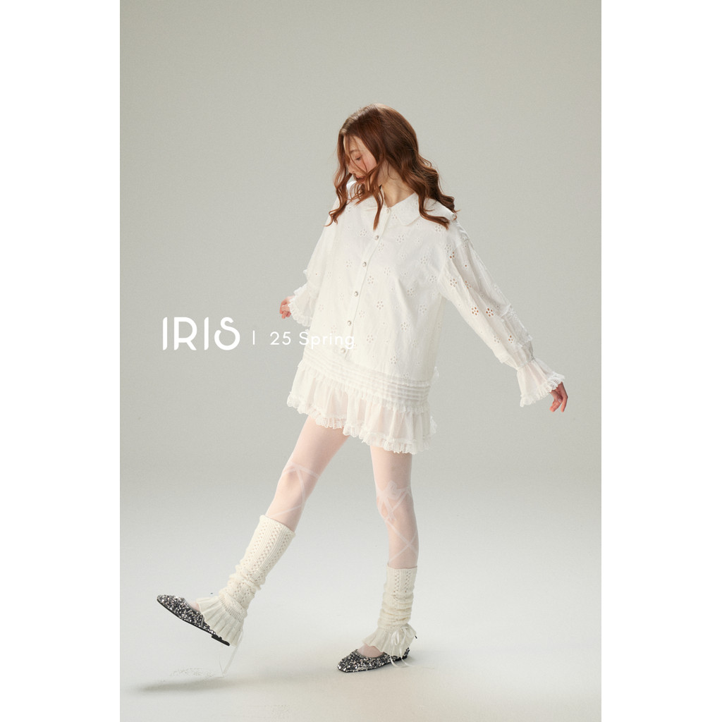 พร้อมส่ง สินค้าลิขสิทธิ์แท้ IRIS BOUTIQUE 25Spring ID4057 Flowery shirt dress เดรส เรียบหรู ใส่ออกงาน ผ้านิ่มใส่สบาย