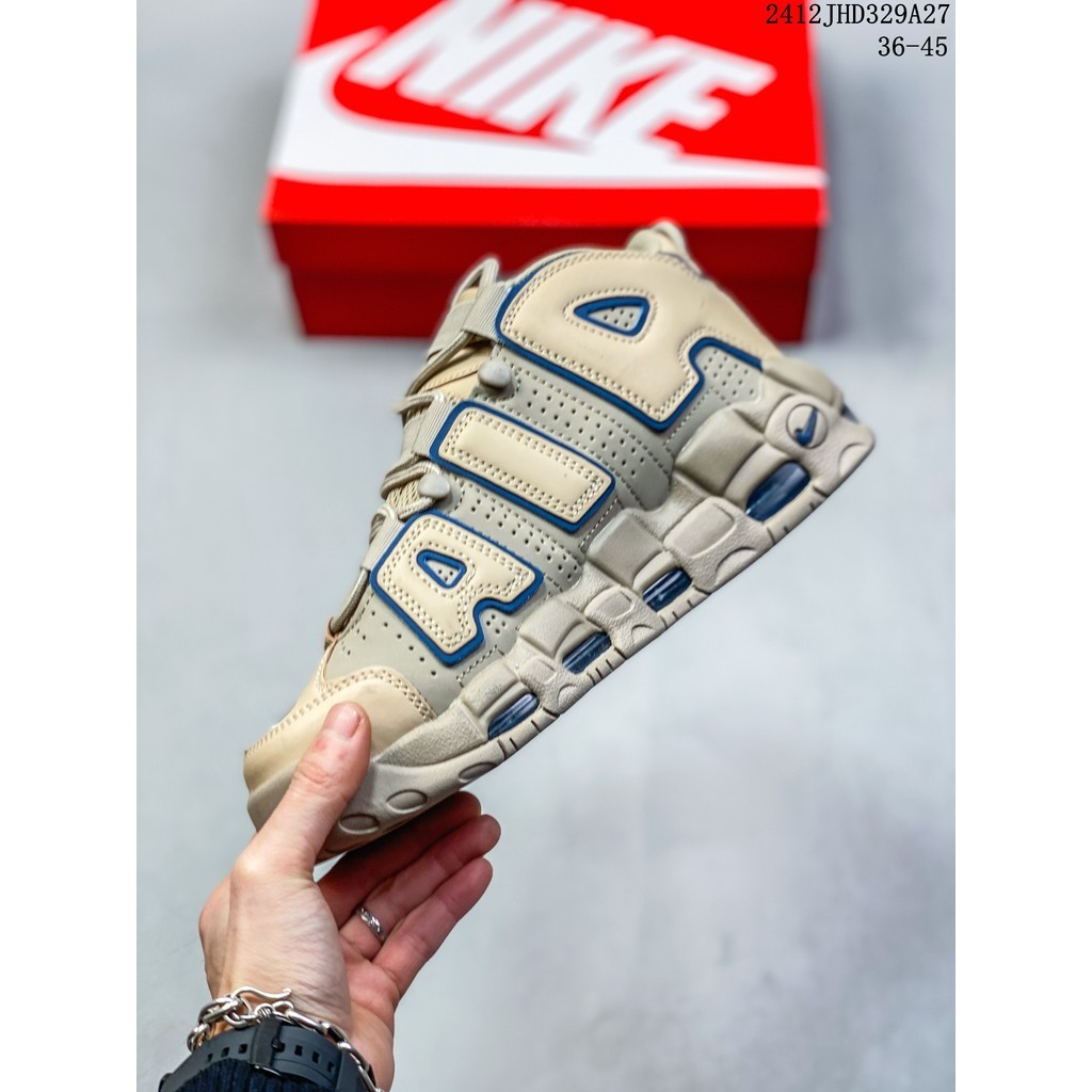 Nike air More Uptempo'96 รองเท้ากีฬาสําหรับบุรุษและสตรีเบาะลมเต็มตัวพื้นหนาและเพิ่มแรงกระแทกรองเท้าว