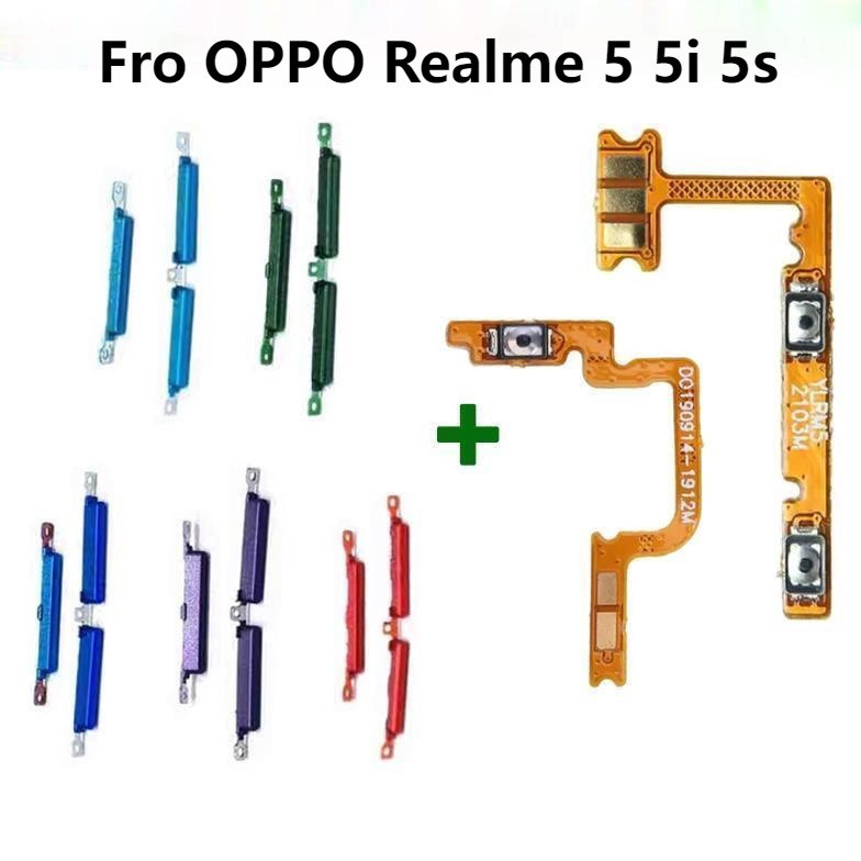 ปุ่มปรับระดับเสียงไฟ flex สําหรับสายดิ้นปุ่มสวิตช์ Oppo realme 5 5i 5S ON OFF