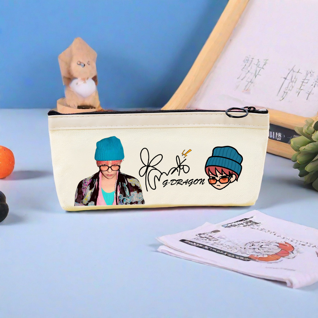 Kira BIGBANG GD G-DRAGON POWER ผ้าใบดินสอปากกากระเป๋าเก็บขนาดใหญ่ความจุนักเรียนกระเป๋าเครื่องเขียน