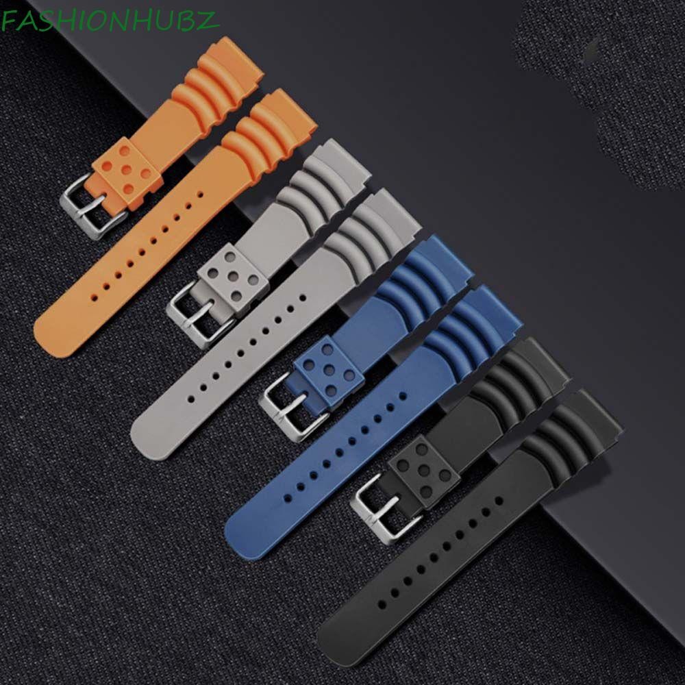Fashionhubz สายนาฬิกาคุณภาพสูง Generic สําหรับ Seiko นาฬิกา 20 มม. 22 มม. สายซิลิโคนอ่อนนุ่ม