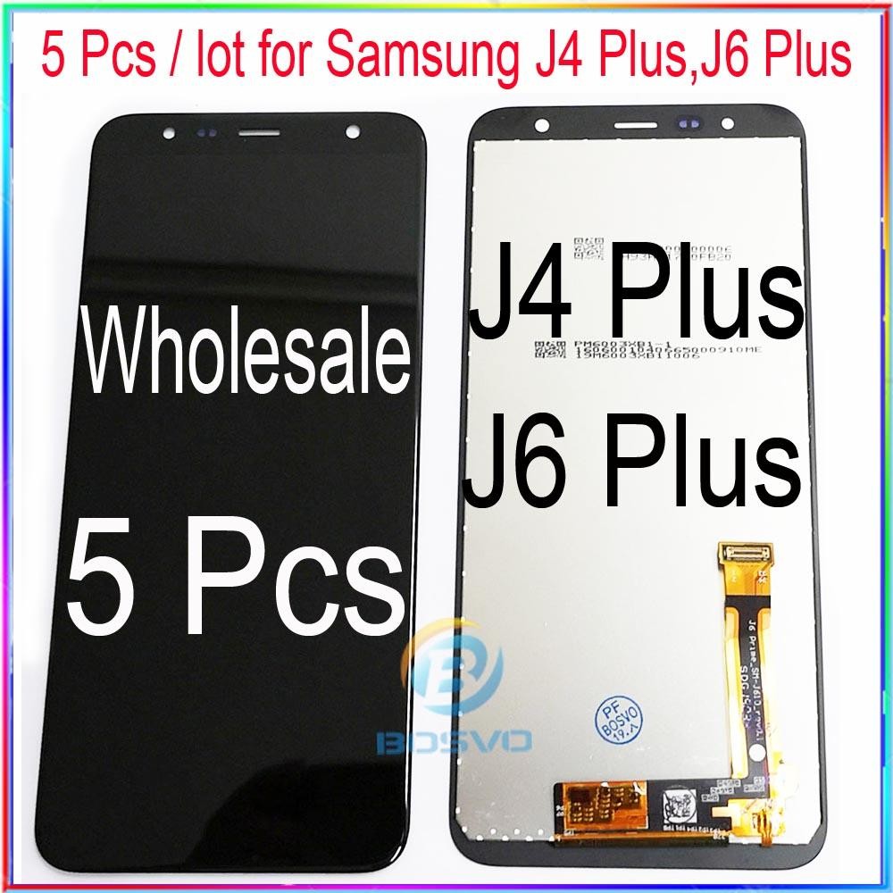 5 ชิ้น/ล็อตสําหรับ samsung J4 Plus J415 J410 หน้าจอ LCD พร้อม Touch Digitizer Assembly J6 Plus J610