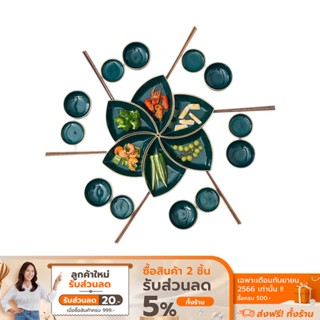 [ลดเหลือ 1274 ทักแชท] COCOGU Ceramic Dinnerware Flower set ชุดจานชามเซรามิก 24 ชิ้น - คละสี