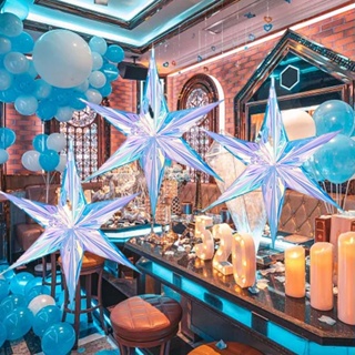 ⚡XMAS⚡Christmas Star 3D Rainbow Ornaments Birthday Party Supplies Graduation