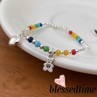 Blessedtime- สร้อยข้อมือ ประดับลูกปัด รูปเมฆหน้ายิ้มน่ารัก สีสันสดใส เครื่องประดับแฟชั่นเพื่อนรัก สําหรับผู้หญิง