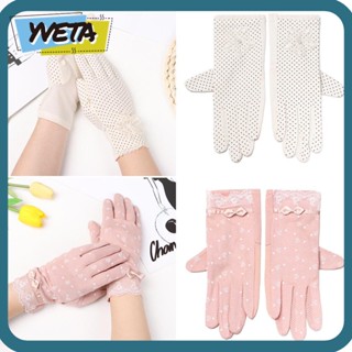 Yveta ถุงมือแฟชั่น ป้องกันแดด สําหรับขี่จักรยานกลางแจ้ง 1 คู่