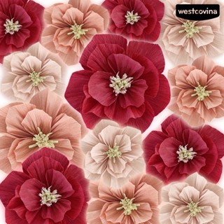 [COD]☃กระดาษเครป ลายดอกไม้ แฮนด์เมด DIY สําหรับตกแต่งบ้าน งานแต่งงาน งานเลี้ยงวันเกิด