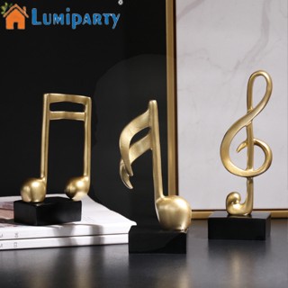 Lumiparty เครื่องประดับเรซิ่น รูปโน้ตดนตรี สําหรับตกแต่งบ้าน ห้องนั่งเล่น ตู้ทีวี ตู้ไวน์ ชั้นวางหนังสือ 3 ชิ้น