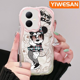 ใหม่ เคสโทรศัพท์มือถือ ซิลิโคนใส กันกระแทก ลายการ์ตูนมินนี่ เวฟบอร์เดอร์ สีครีม แฟชั่น สําหรับ VIVO Y76 Y76s Y74s 5G Y36 Y77 Y77E 5G Y78 Y78+ 5G IQOO Z6 Lite 5G